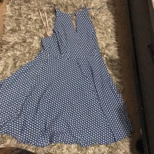 Blue and white dress